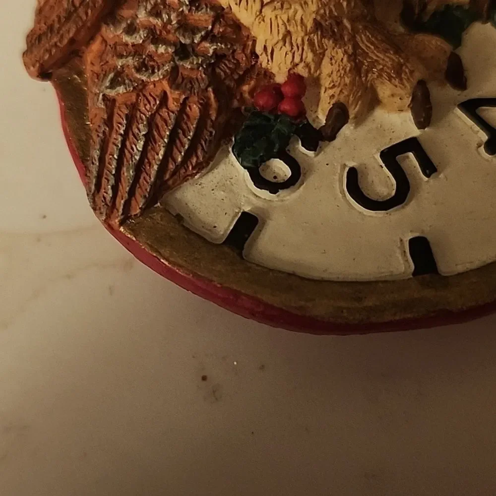 Owl Clock Ornament - Brown and White